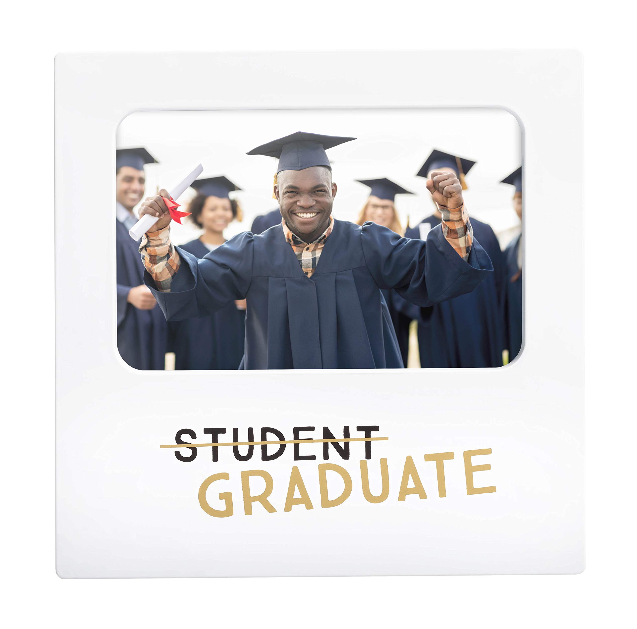 Kate & Milo Graduation Photo Frame - White 4x6 Keepsake for Grad Gifts, Class of 2023 Decor | Perfect for Graduation Parties, Displaying Diploma Photos & School Memories