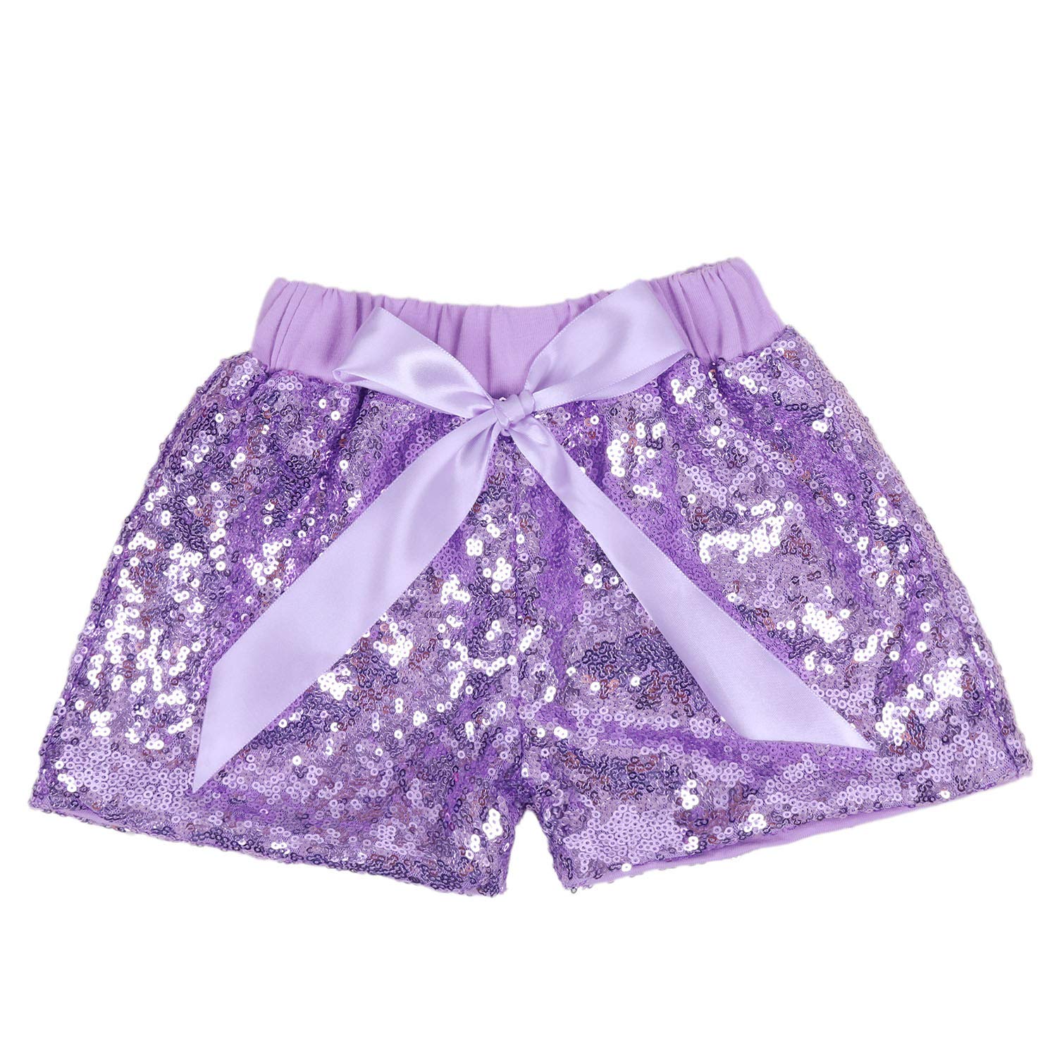 Sparkly Baby Girls Shorts with Sequins & Glitter on Both Sides - Toddler Birthday Outfit Set with Headband - Perfect for Parties, Photo Shoots & Special Occasions