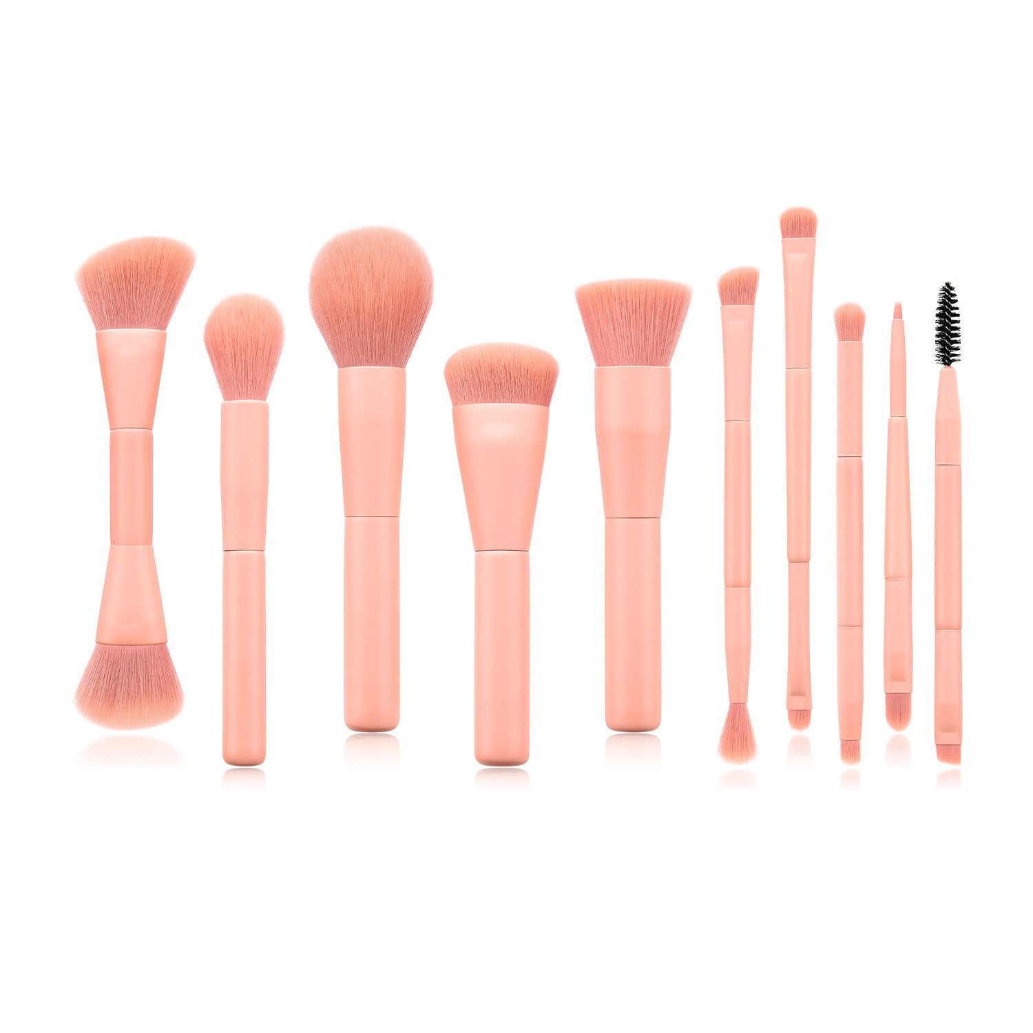 10-Piece Professional Makeup Brush Set for Foundation, Blending, Contouring - Perfect for Everyday Makeup & Travel Beauty Kit