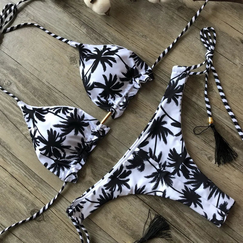 **10 Colors Sexy Push Up Bikini Set for Women - Halter Brazilian Thong Swimsuit Beachwear - Perfect for Pool, Beach, Vacation & Summer Outfits**