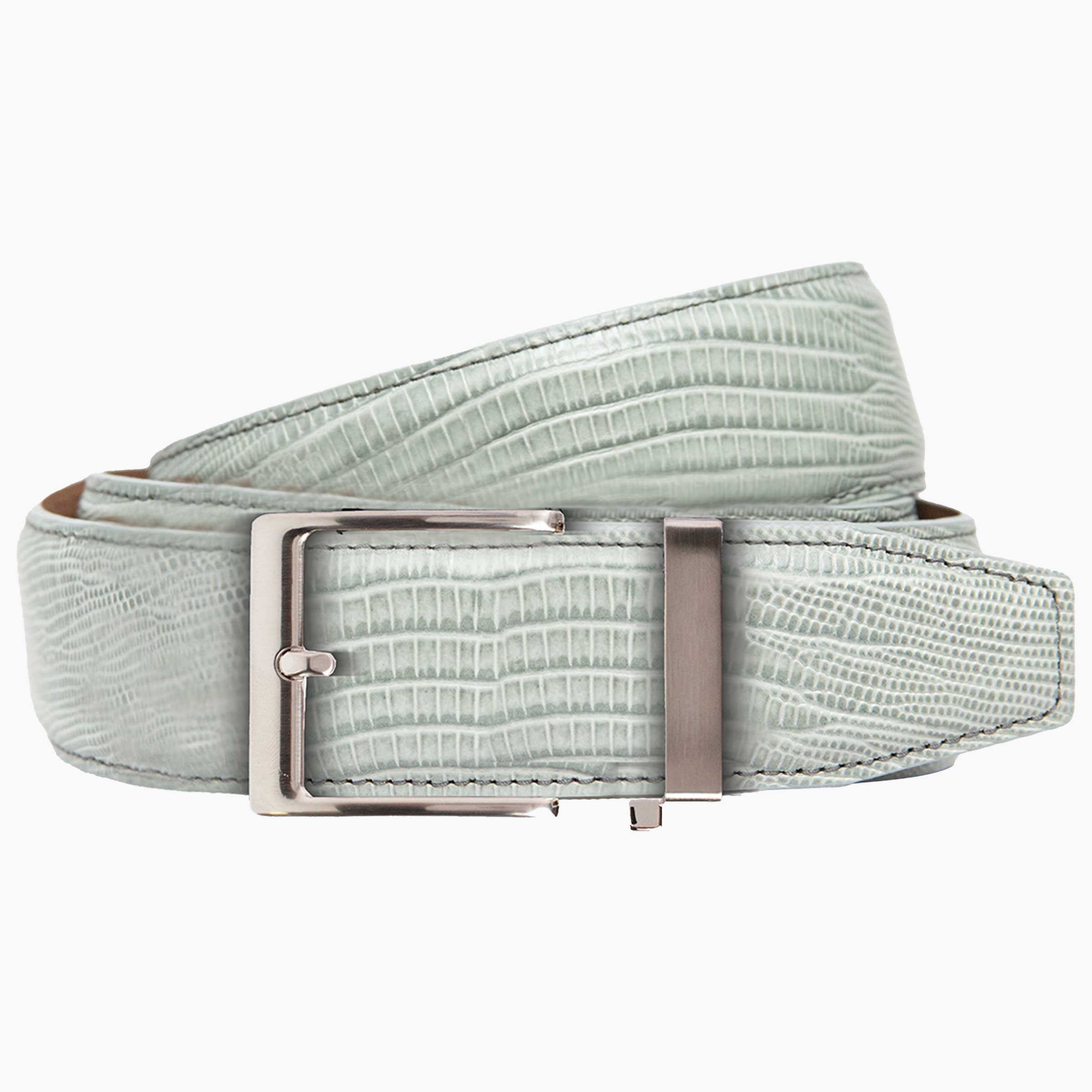 Nexbelt Lizard Light Grey Dress Belt 1.5 Inch (38mm) - Premium Leather Belt for Men | Perfect for Business Attire, Office Wear & Formal Occasions