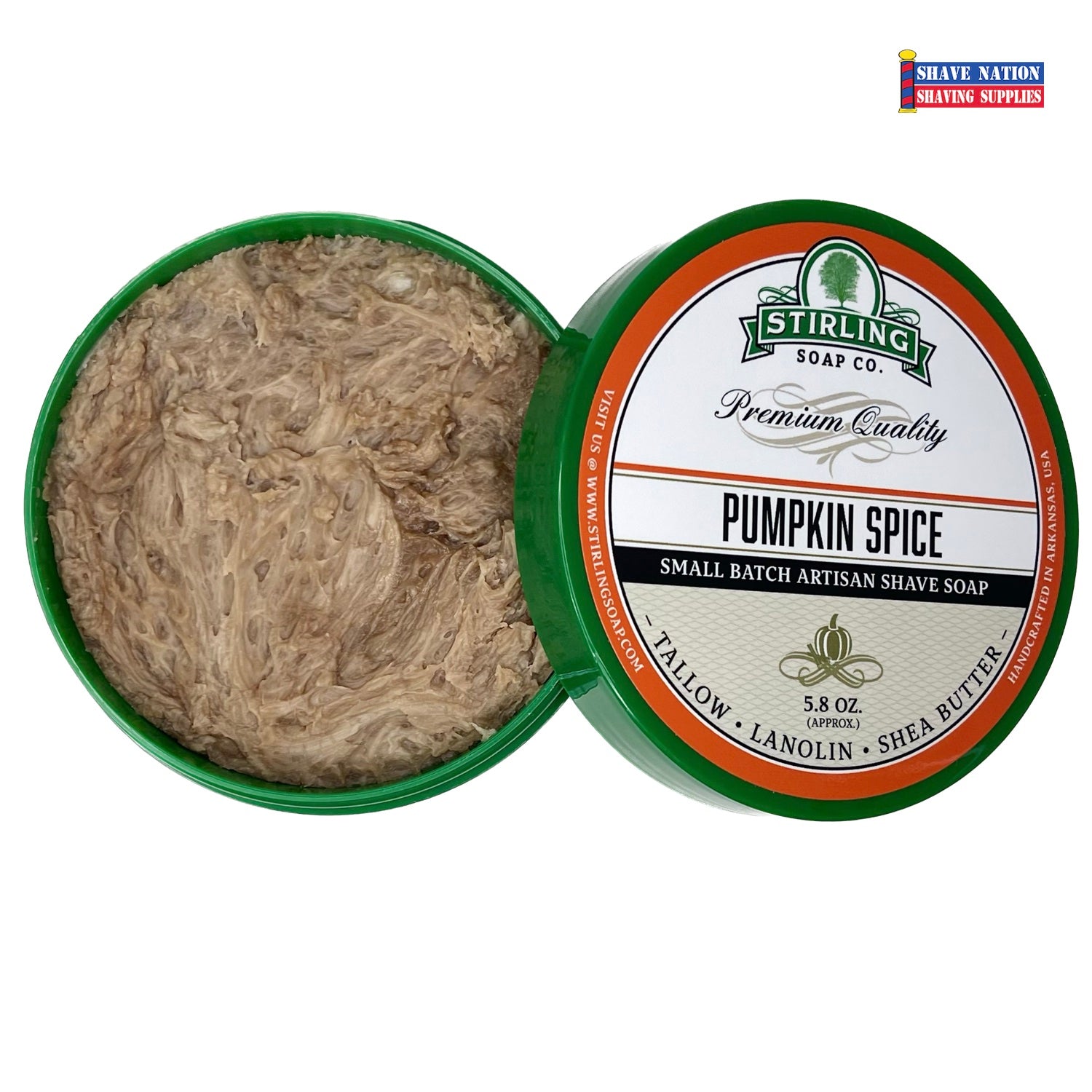 Premium Stirling Shaving Soap for Men - All-Natural Glycerin Shaving Soap Bar with Shea Butter & Essential Oils - Smooth, Close Shave for Sensitive Skin - Perfect for Wet Shaving, Travel & Grooming Kits