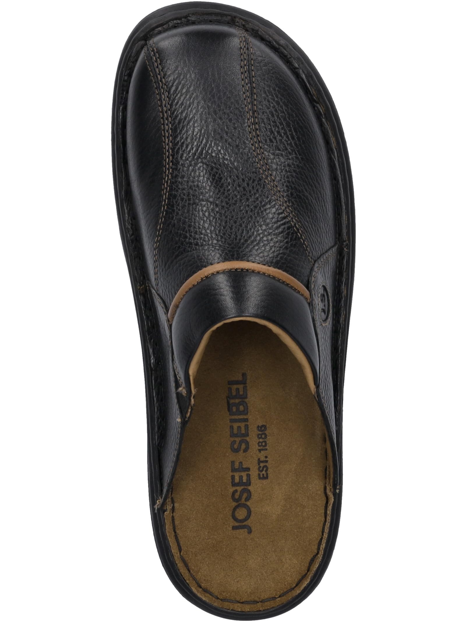 Josef Seibel Men's Comfort Clogs - Black & Cognac (Style 26611) | Size 13 US | Slip-Resistant Casual Shoes for Home, Garden & Outdoor Wear