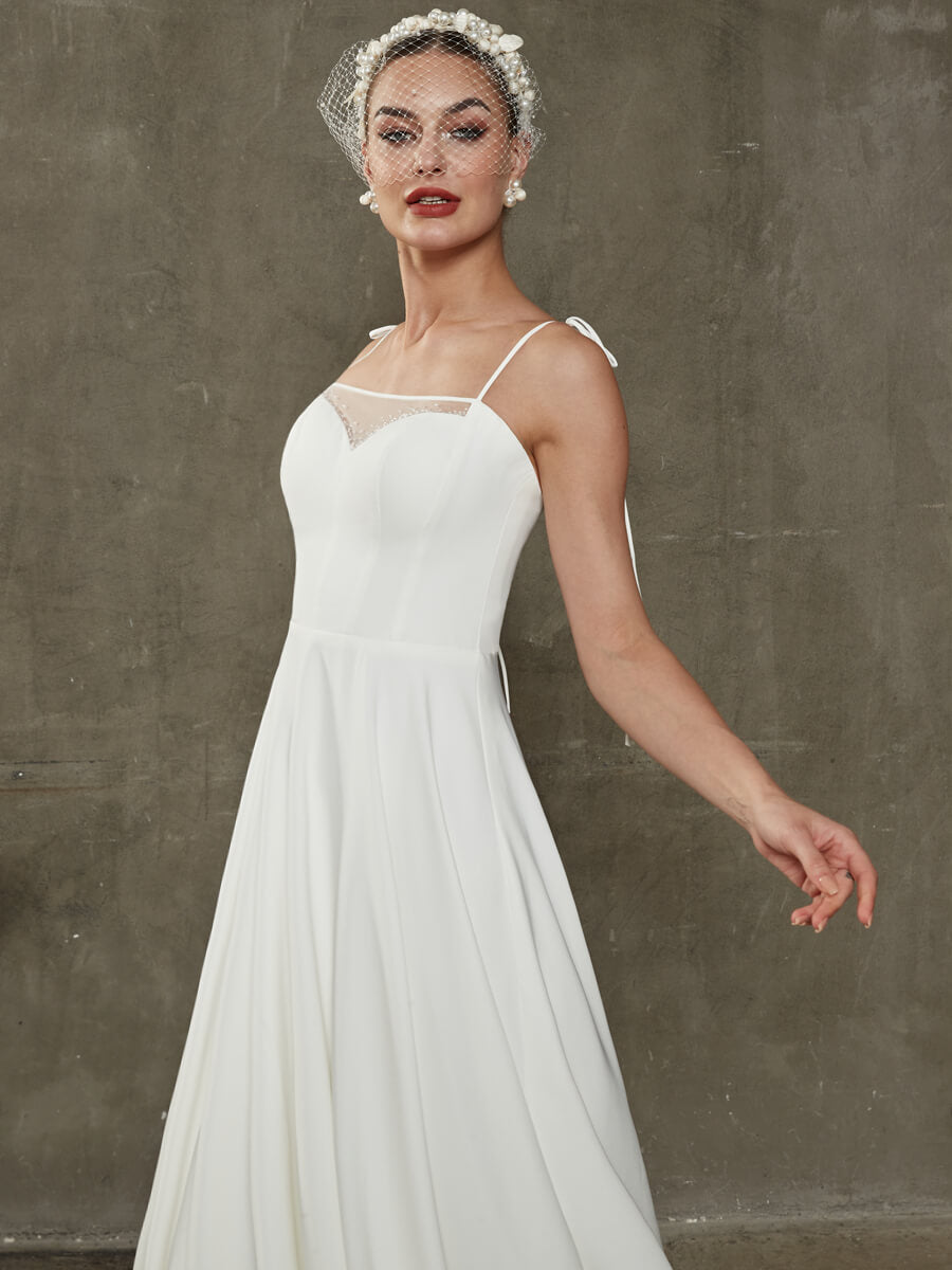 Elegant Diamond White Sheer Sweetheart Neckline Floor Length Wedding Gown for Brides - Perfect for Church Ceremonies, Beach Weddings & Formal Receptions