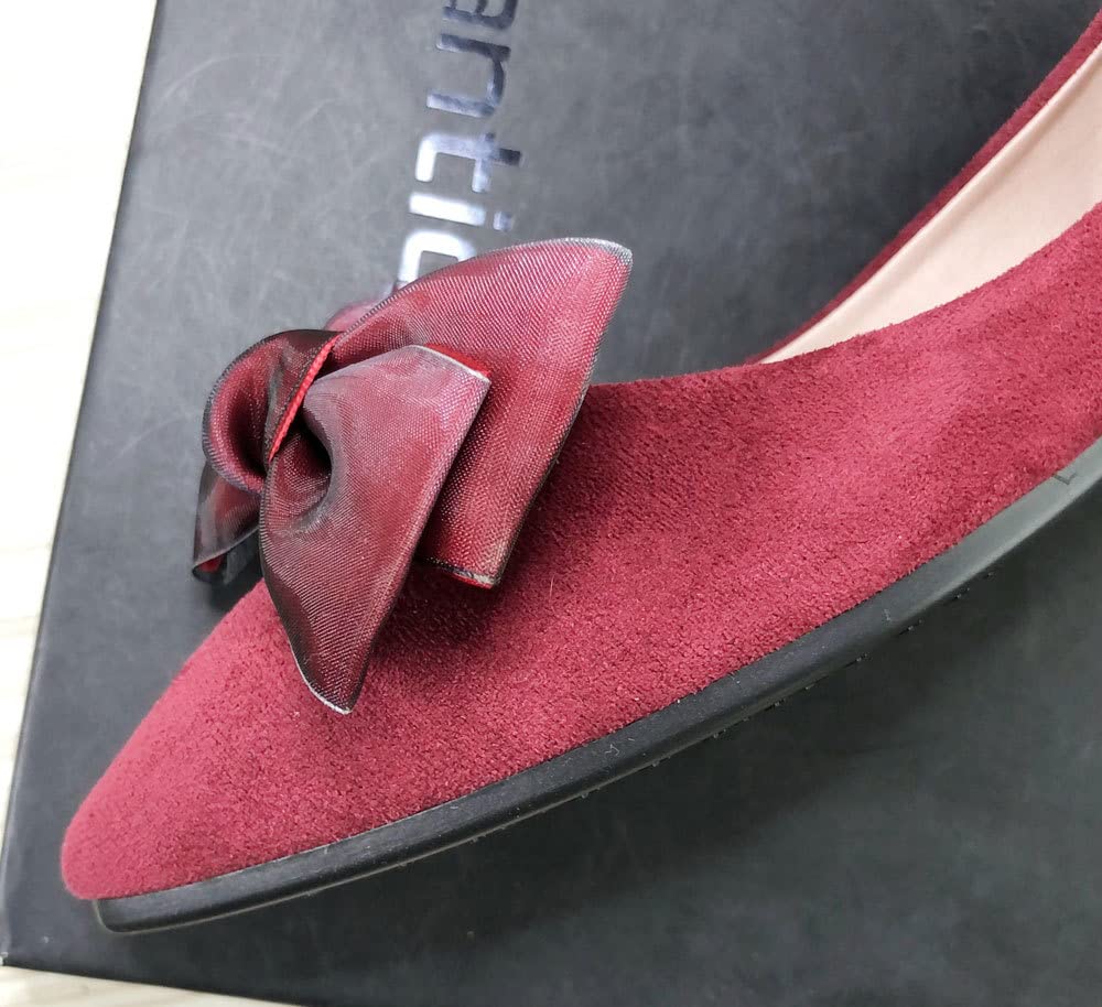 WENJIAZHIZHI Women's Bow-Knot Ballet Flats - Microsuede Pointed Toe Slip-On Shoes | Comfortable & Dressy for Work, Party & Casual Wear