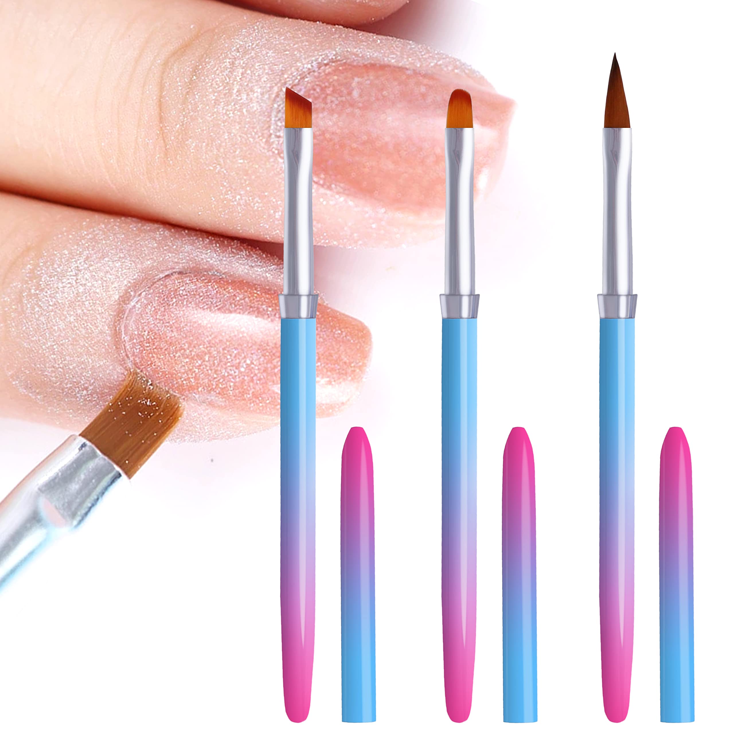 SILPECWEE 3-Piece Nail Clean Up Brush Set - Professional Nail Polish Remover & Cuticle Cleaner - Perfect for Acetone, Manicures & Nail Art Designs - Ideal for Salon, Home Use & DIY Nail Care