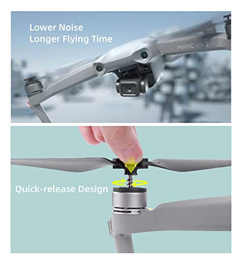 (12Pcs) DJI Mavic Air 2/Air 2S Low Noise Quick-Release Propellers - Spare Replacement Blades for Quadcopter Drone Accessories - Perfect for Aerial Photography, Travel & Outdoor Adventures