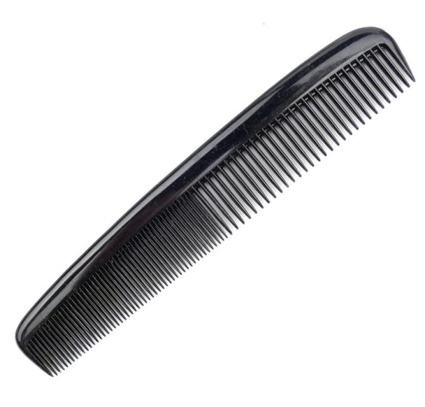 TASU 9 Inch Black Hair Comb - Pack of 4 Fine Plastic Combs for Women & Men - Styling Comb for Salon, Home & Travel (Black)