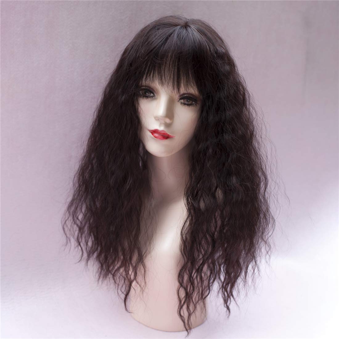 LXUE 22 Inch Wavy Hair Topper with Bangs - Volumizing Hair Extension for Women with Thinning Hair (Light Brown) | Perfect for Daily Wear, Parties & Special Occasions