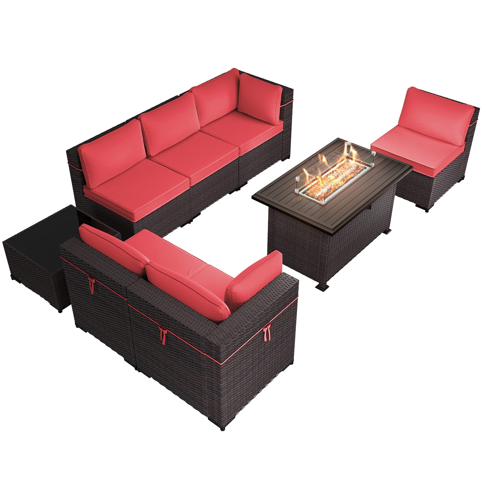 8-Piece Outdoor Patio Furniture Set with 43