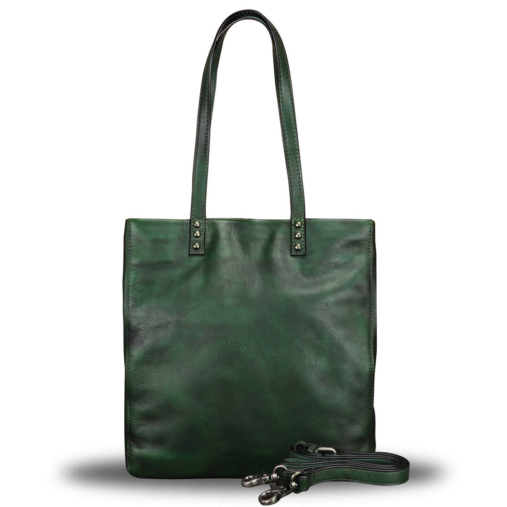 Genuine Leather Tote Bag for Women - Handmade Satchel Purse with Top Handle & Shoulder Strap - Vintage Style Work Bag, Travel & Everyday Use
