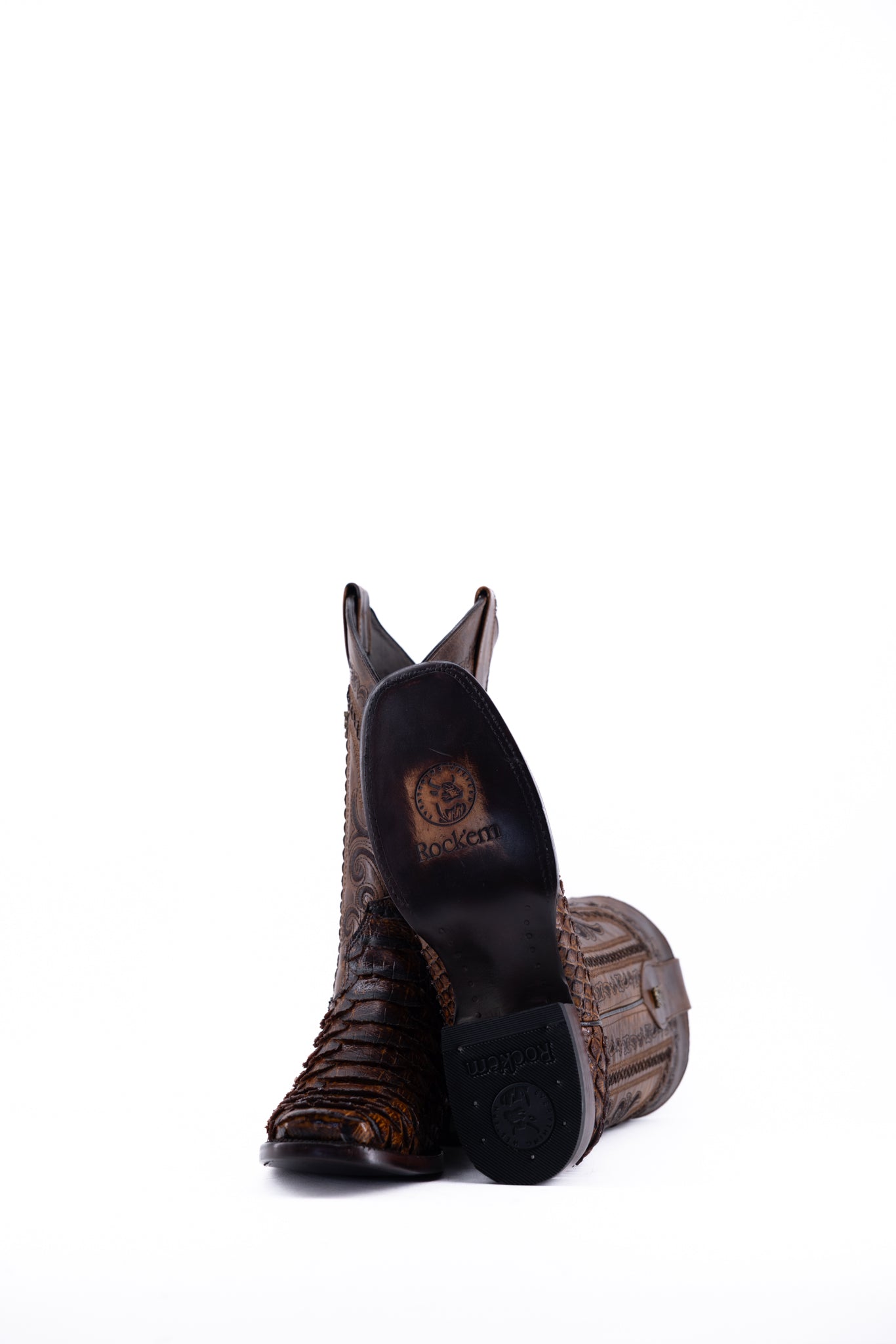 Python Rodeo Toe Cowboy Boots for Men - Western Style Cowboy Boots with Pointed Toe - Perfect for Rodeo, Country Music Festivals & Western Fashion