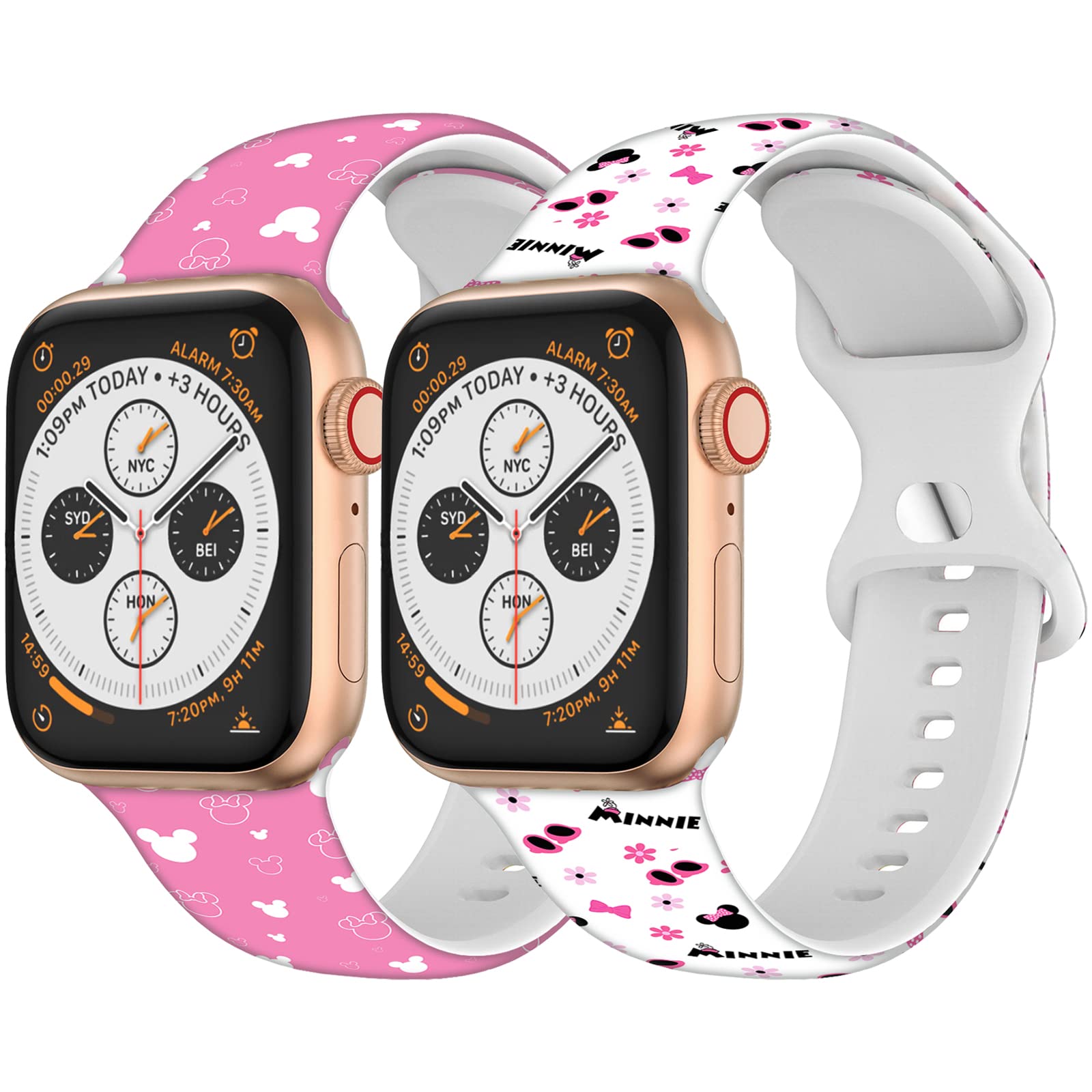 Cartoon Apple Watch Bands 38mm 40mm 41mm 42mm 44mm 45mm - Compatible with Apple Watch SE Series 8 7 6 5 4 3 - Soft Silicone Replacement Strap for Women Men Kids - Perfect for Sports, Workouts & Everyday Wear