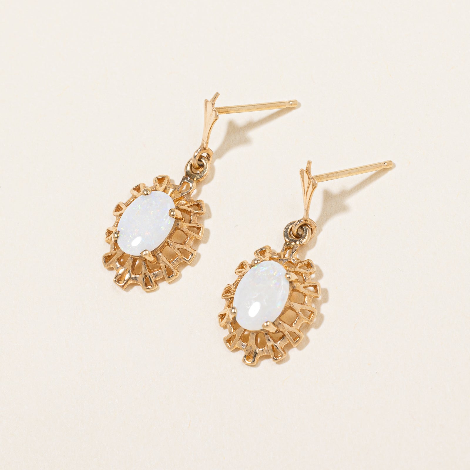Opal Ornate Earrings for Women | 0.46 Carat Total Weight (CTW) | Elegant Dangle Earrings for Parties, Weddings & Special Occasions
