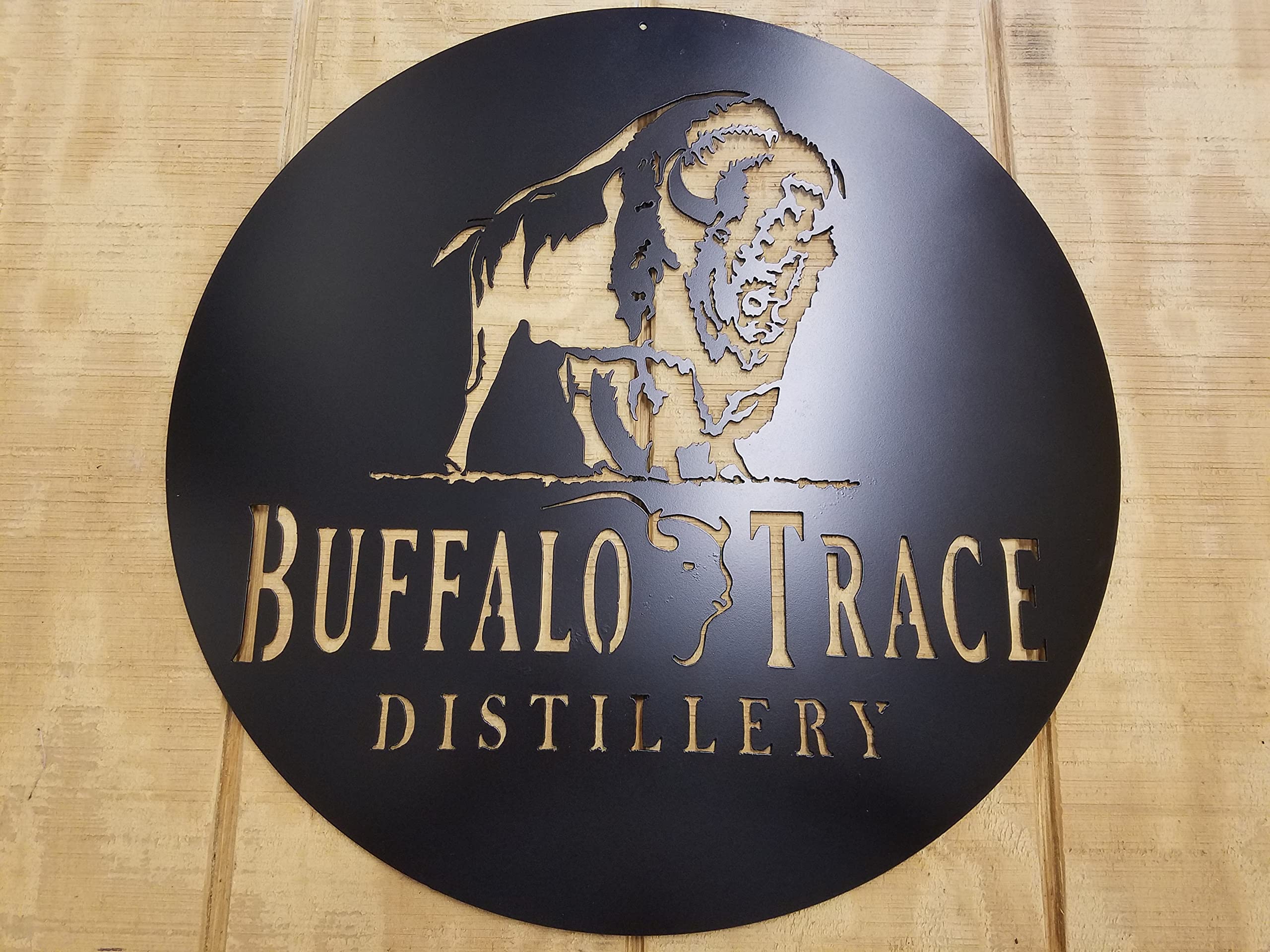 Buffalo Trace Bourbon Whiskey Metal Wall Art - Handcrafted Plasma Cut Bourbon Decor for Home Bar, Man Cave & Office - Perfect Bourbon Lover Gift for Whiskey Enthusiasts