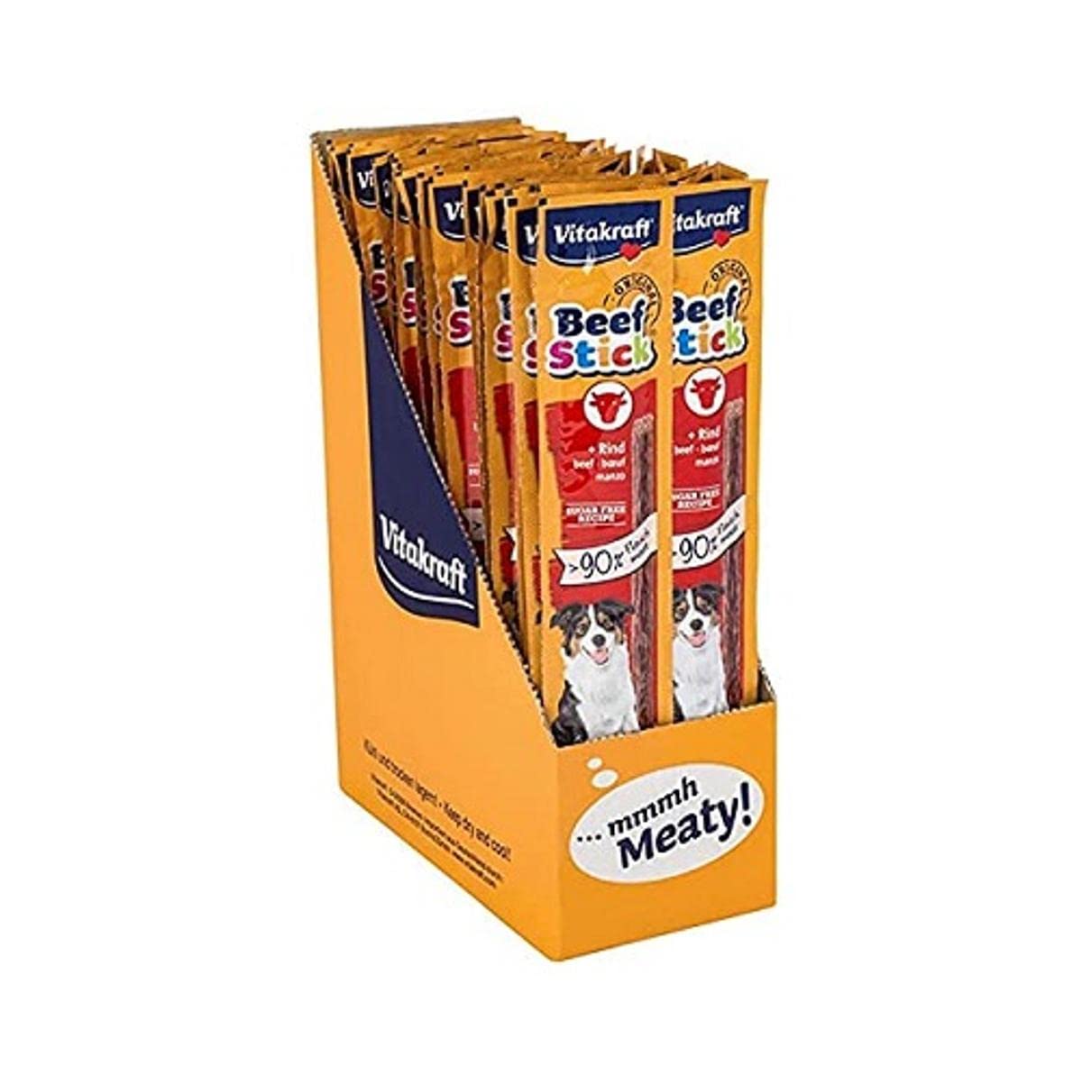 Vitakraft 230094 Beef Sticks Dog Treats - 50 Pack, 12g Each - High-Protein, Grain-Free Snacks for Training & Rewarding Dogs