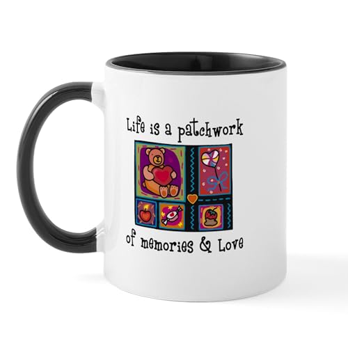 White/Black Inside - Life Is A Patchwork Quilt Mug