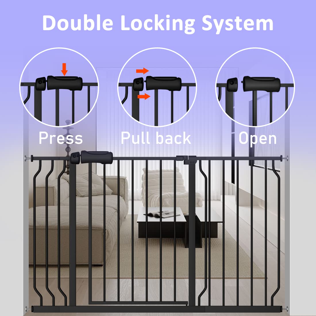 WAOWAO Extra Wide Baby Gate 57.48-62.20