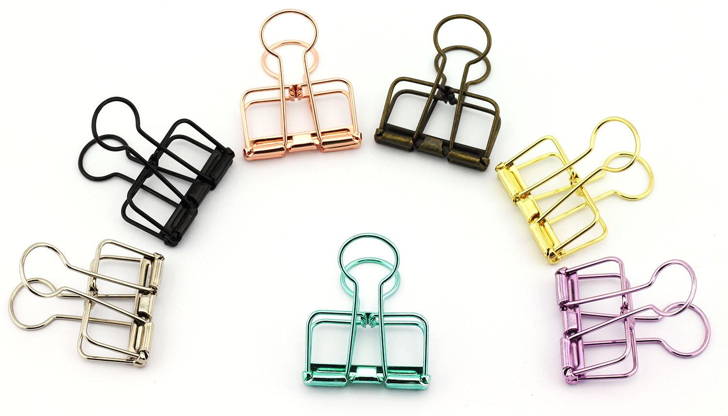NXG 12 Pack Medium Metal Wire Binder Clips - Colorful Hollow Out Paper Clips for Office, School & Home Organization | Perfect for Document Filing, Craft Projects & Bulletin Boards