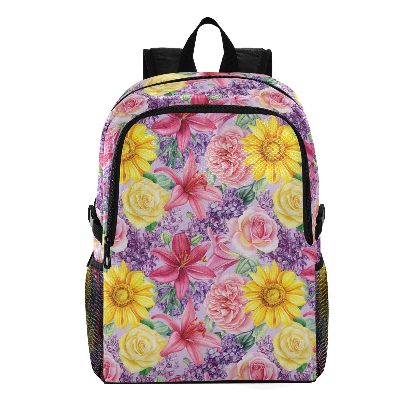 ALAZA Lightweight Waterproof Foldable Hiking Backpack - Packable Daypack for Travel, Camping & Outdoor Sports - Sunflower Rose Floral Design for Men & Women - Perfect for Day Trips, Hiking Adventures and Commuting