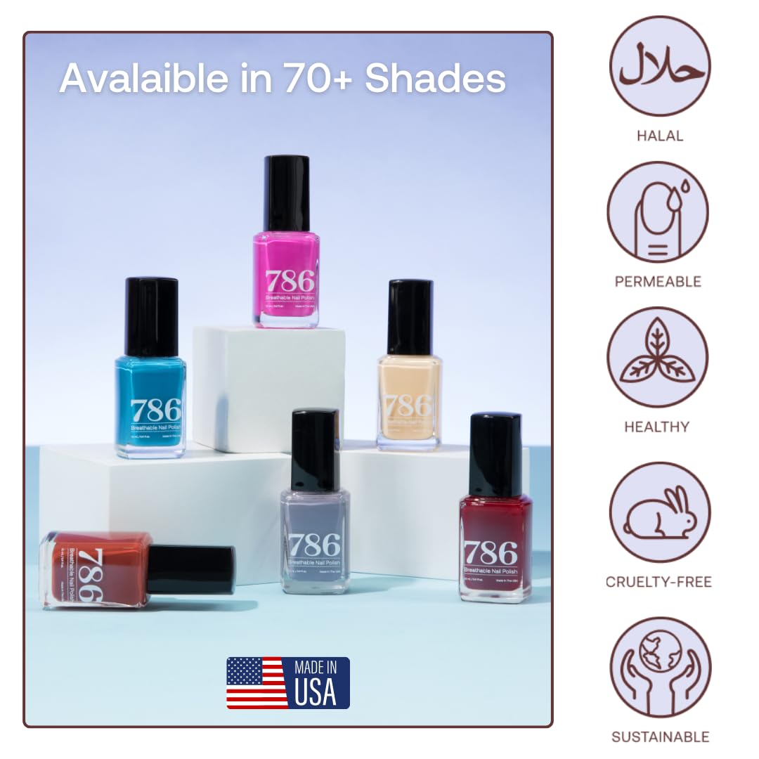 Breathable Vegan Nail Polish - Cruelty-Free & Halal for Healthy Nails - Fast Drying for Daily Use