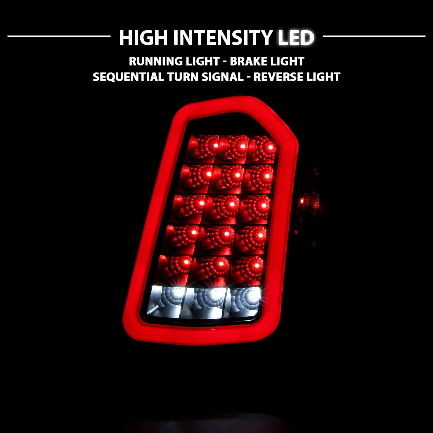 AmeriLite Black Full LED Sequential Turn Signal Tail Lights - Clear Lens Red Tube for 2011-2014 Chrysler 300 (Pair, Left & Right Side) - Upgrade Your Car's Style & Safety for Night Driving & Custom Look