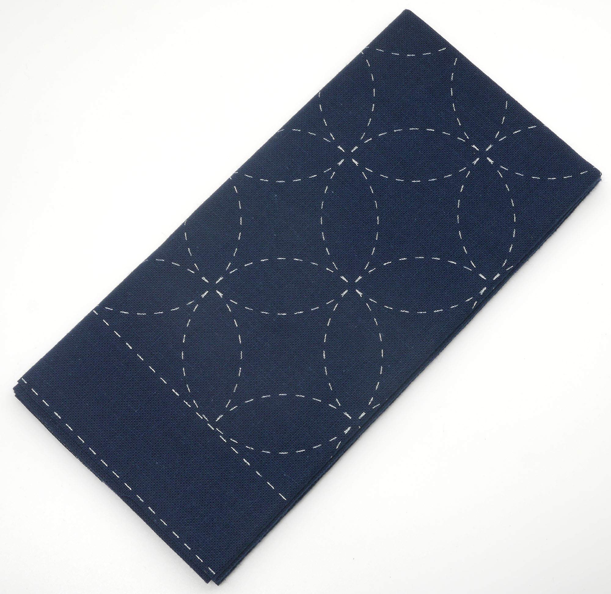 DARUMA Sashiko Sampler Original Japanese Embroidery Cloth - Navy Blue Seven-Treasures Design | DIY Craft, Home Decor, Boro Mending & Traditional Japanese Sewing Projects