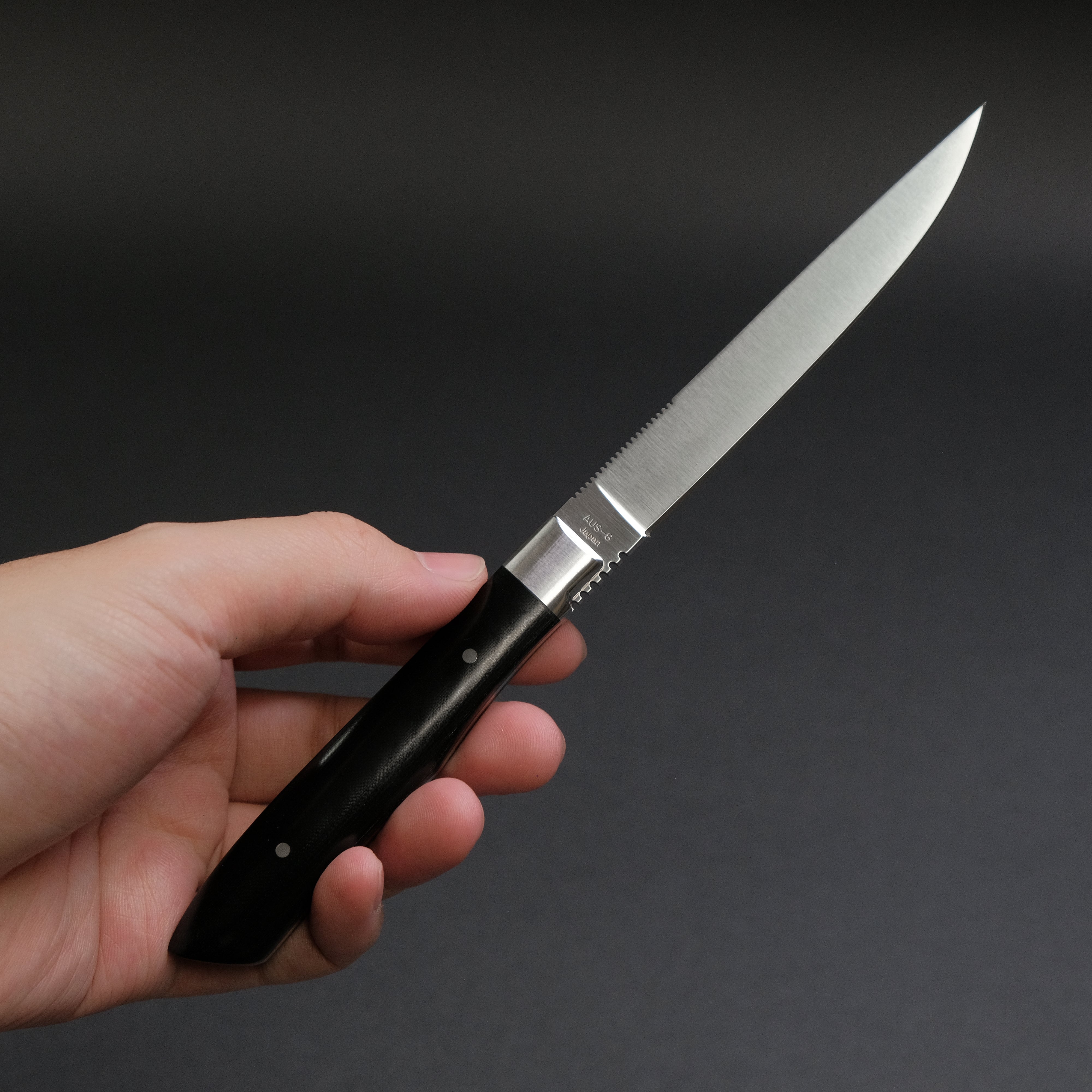 Premium MOKI Steak Knife Set - 100mm High-Carbon Stainless Steel Blades - Razor Sharp Kitchen Knives for Cutting Meat, Steak & BBQ - Perfect for Home Cooking, Restaurants & Outdoor Grilling