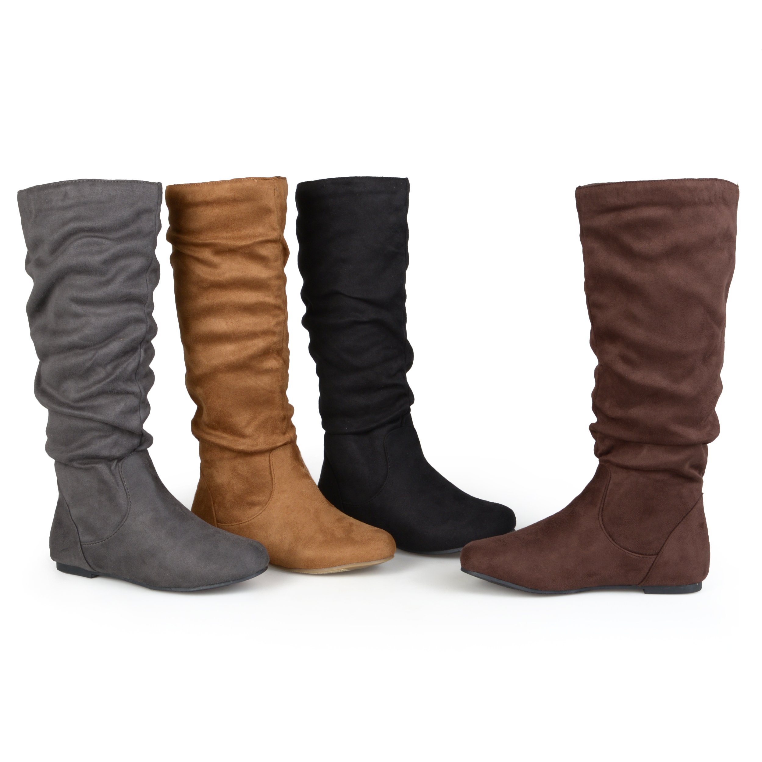 Journee Collection Women's Rebecca-02 Round Toe Riding Boots - Size 6 Medium - Brown Leather Equestrian Boots for Horseback Riding & Casual Wear