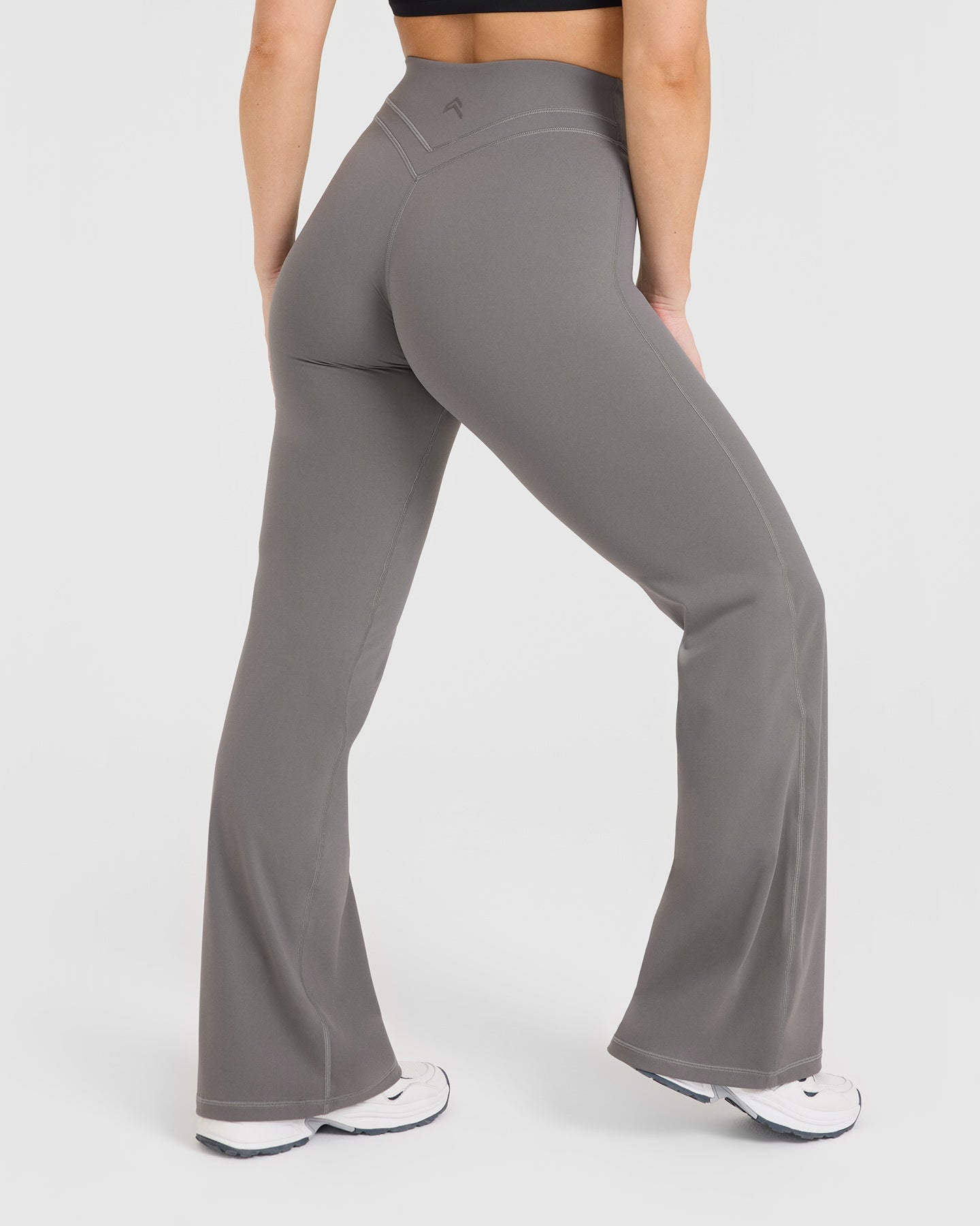 Unified Wrap Flared Bottoms | Ash Grey Women's High Waist Pants for Casual Wear & Office Outfits