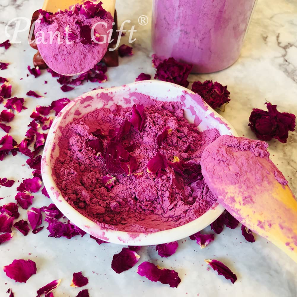 100% Pure Organic Rose Powder - Natural Rose Petal Powder for Smoothies, Baking, Drinks & Beauty (Non-GMO, No Fillers, 3.25oz) - Perfect for Tea, Yogurt, Cakes & DIY Skincare
