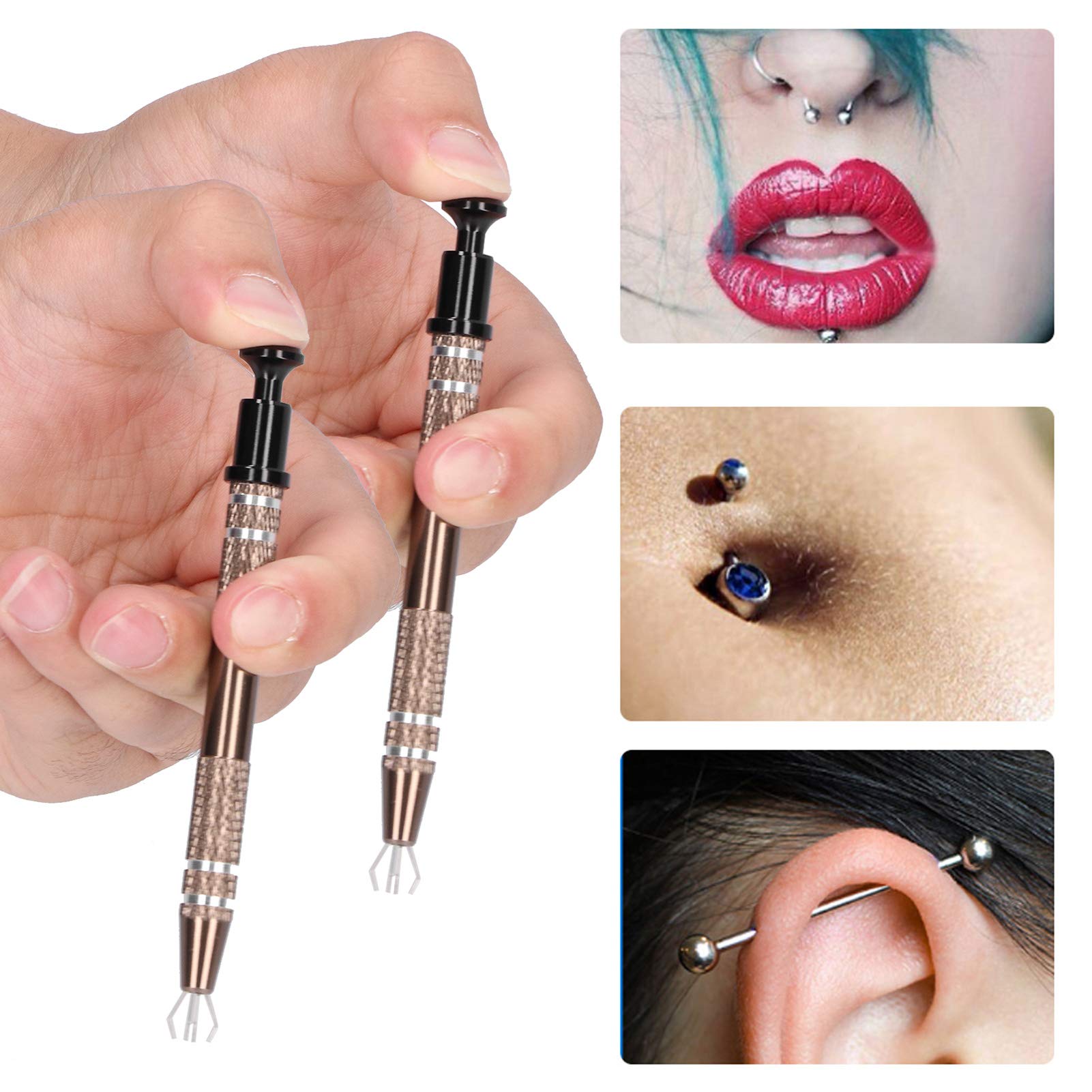 2Pcs Alloy Bead Holders - 4 Prongs Jewelry Bead Grasping Tool for Jewelry Making, Beading Kits & Body Piercing Accessories | DIY Crafting, Earring Making & Professional Jewelry Design