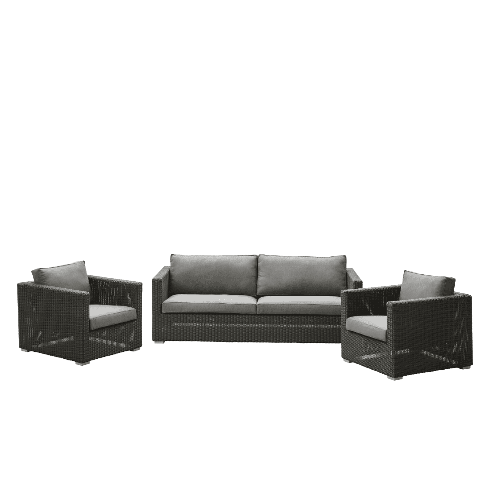 Chester 3-Seater Coastal Outdoor Sofa - Waterproof Wicker Patio Furniture Set for Poolside, Garden & Backyard Relaxation