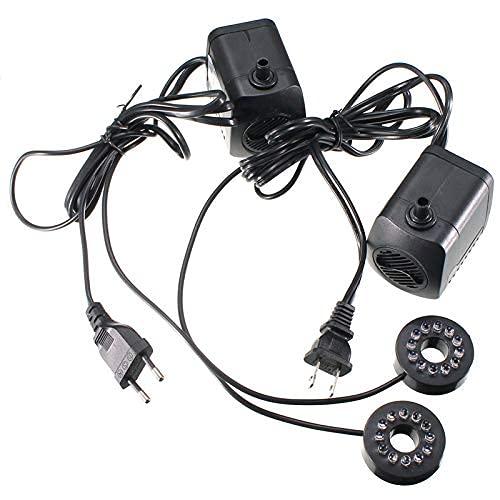 15W 210GPH Submersible Water Pump with LED Light - Mini Aquarium Fish Tank Pond Fountain Pump for Indoor/Outdoor Water Features, Hydroponics & Decorative Fountains