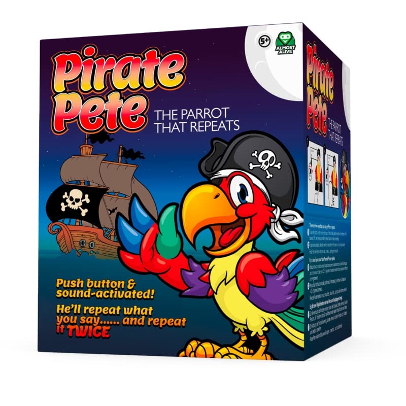 Pirate Pete The Repeat Parrot Talking Toy - Interactive Repeating Parrot Plush for Kids | Fun Learning & Imitation Game | Perfect for Pretend Play, Birthday Gifts & Early Childhood Development