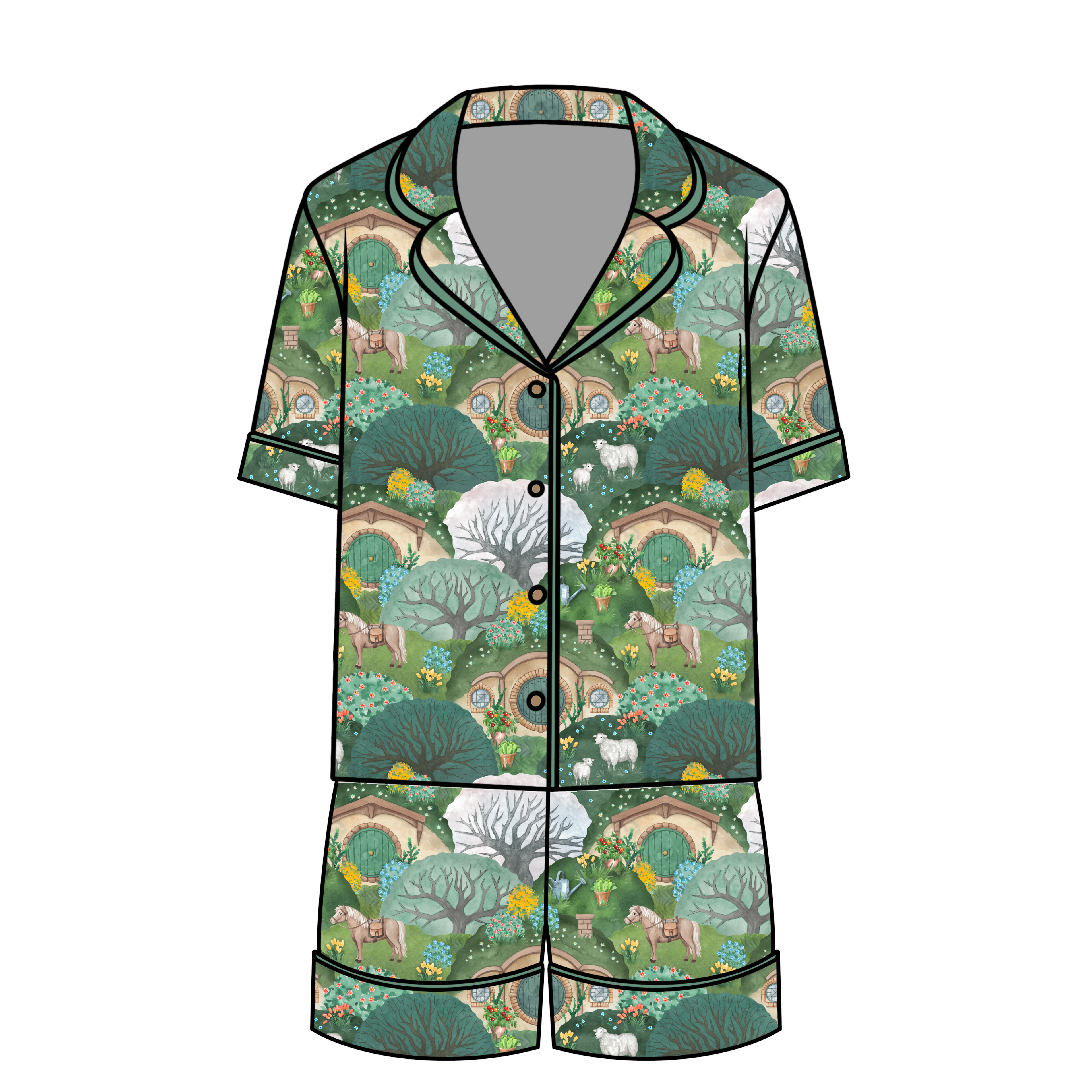 The Shire™ In Bloom Relaxed Short Sleeve Pajama Set - Soft & Comfortable Sleepwear for Women, Floral Print Lounge Pajamas for Nighttime Relaxation & Cozy Home Wear
