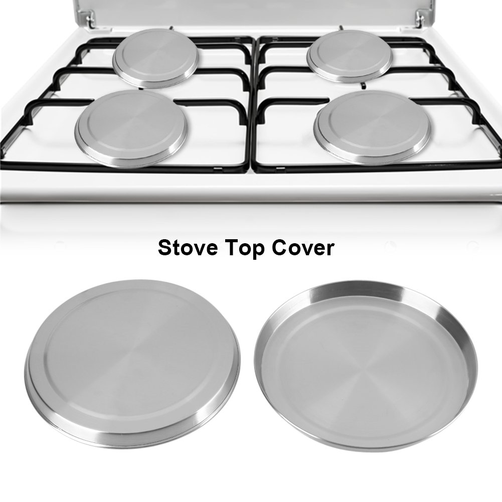 Dioche 4Pcs Stainless Steel Gas Stove Covers - Durable Kitchen Stove Protectors for Cooking & Countertop Protection