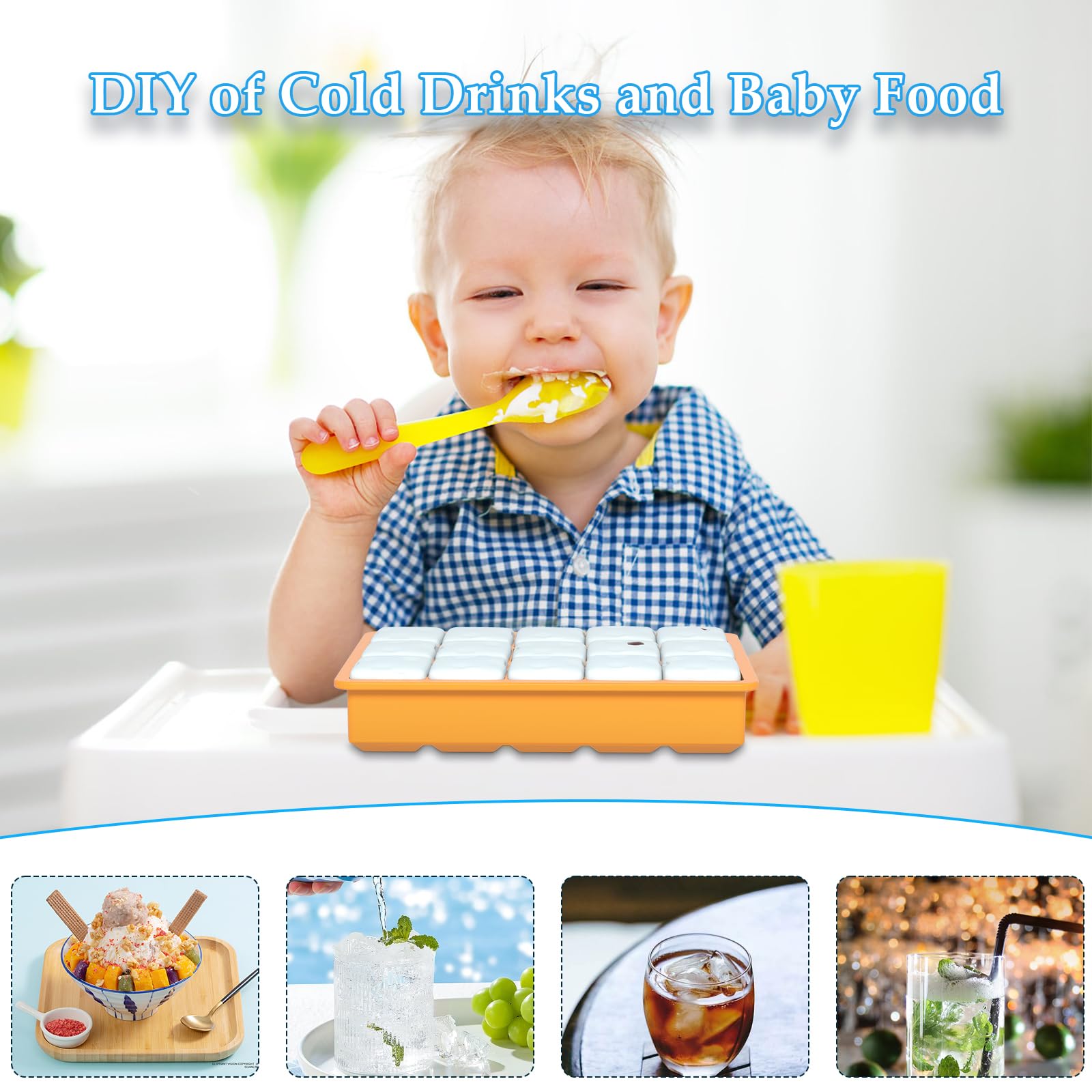 3 Pack Silicone Ice Cube Trays - BPA Free, Flexible & Easy Release Ice Cube Molds (1.2 Inch) for Cocktails, Whiskey, Juice & Baby Food - Stackable Freezer Trays for Home Bars, Parties & Everyday Use