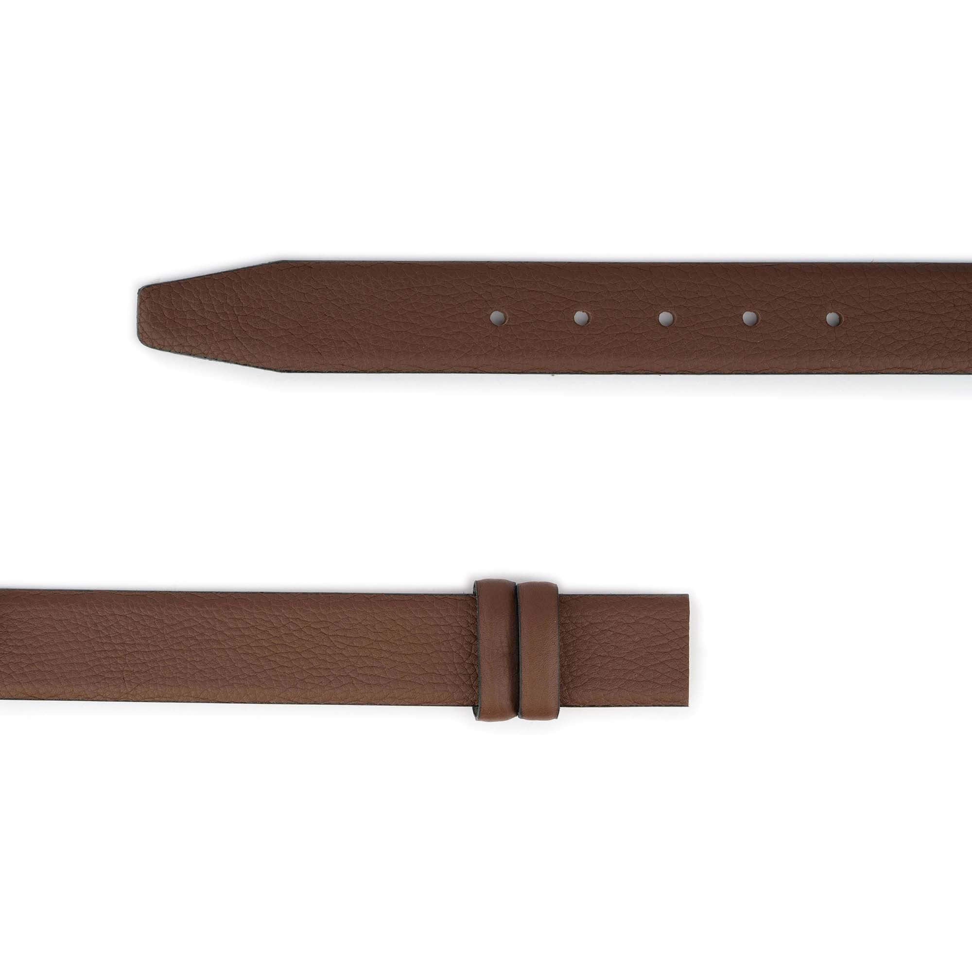Montblanc Brown Leather Belt Strap - Adjustable for Clamp Buckles | Premium Dress Belt for Business & Formal Occasions