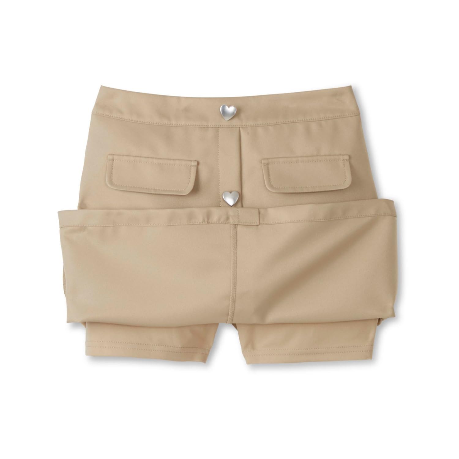 French Toast Girls Pull-On Scooter Shorts with Pockets & Heart Button for Ages 4-14 - Perfect for Playdates, School & Outdoor Activities