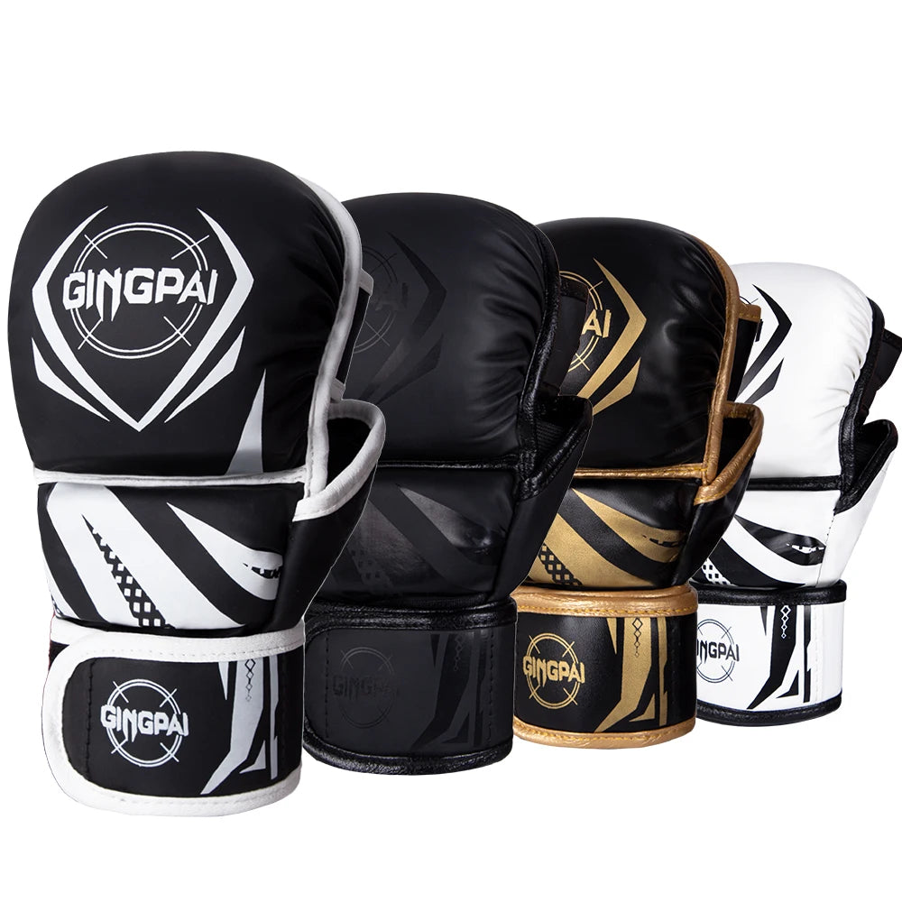 Professional MMA Half Finger Boxing Gloves - Thickened Sanda & Free Fighting Training Gloves for Mixed Martial Arts - Perfect for MMA, Kickboxing, Muay Thai & Combat Sports Training