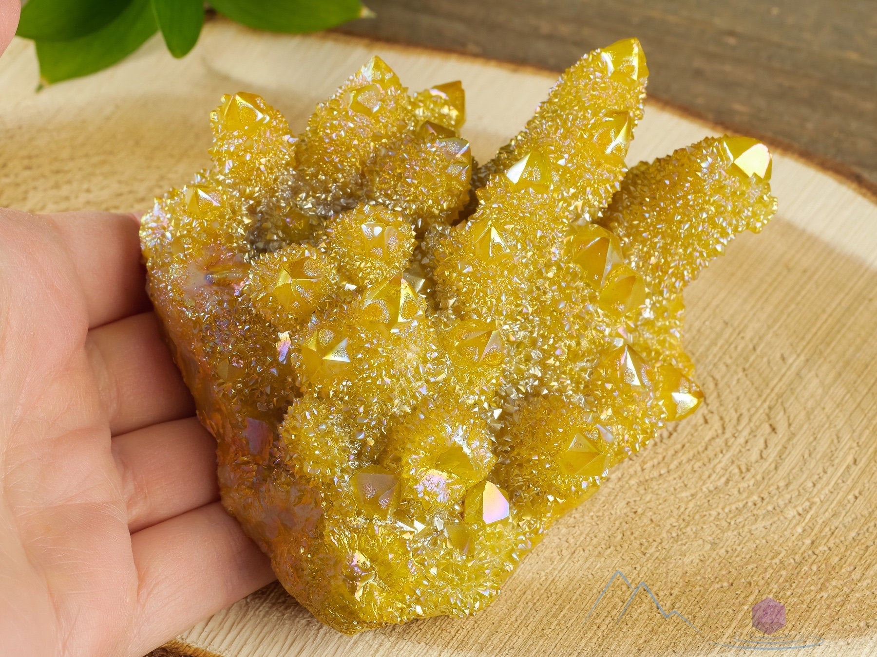 Sunshine Yellow Aura Quartz Crystal Cluster - Large Rainbow Spirit Quartz for Metaphysical Healing & Home Decor | Perfect for Meditation, Reiki & Spiritual Gifts