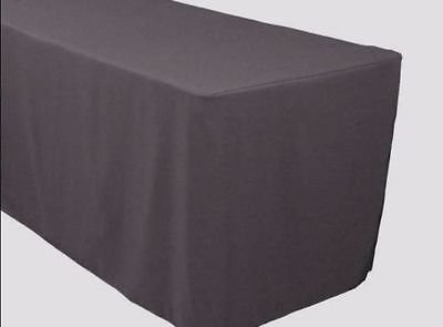 5 Feet Charcoal Grey Fitted Tablecloth - Premium Polyester Table Cover for Trade Shows, Banquets, Parties & Home Dining Decor (60x126 Inches)