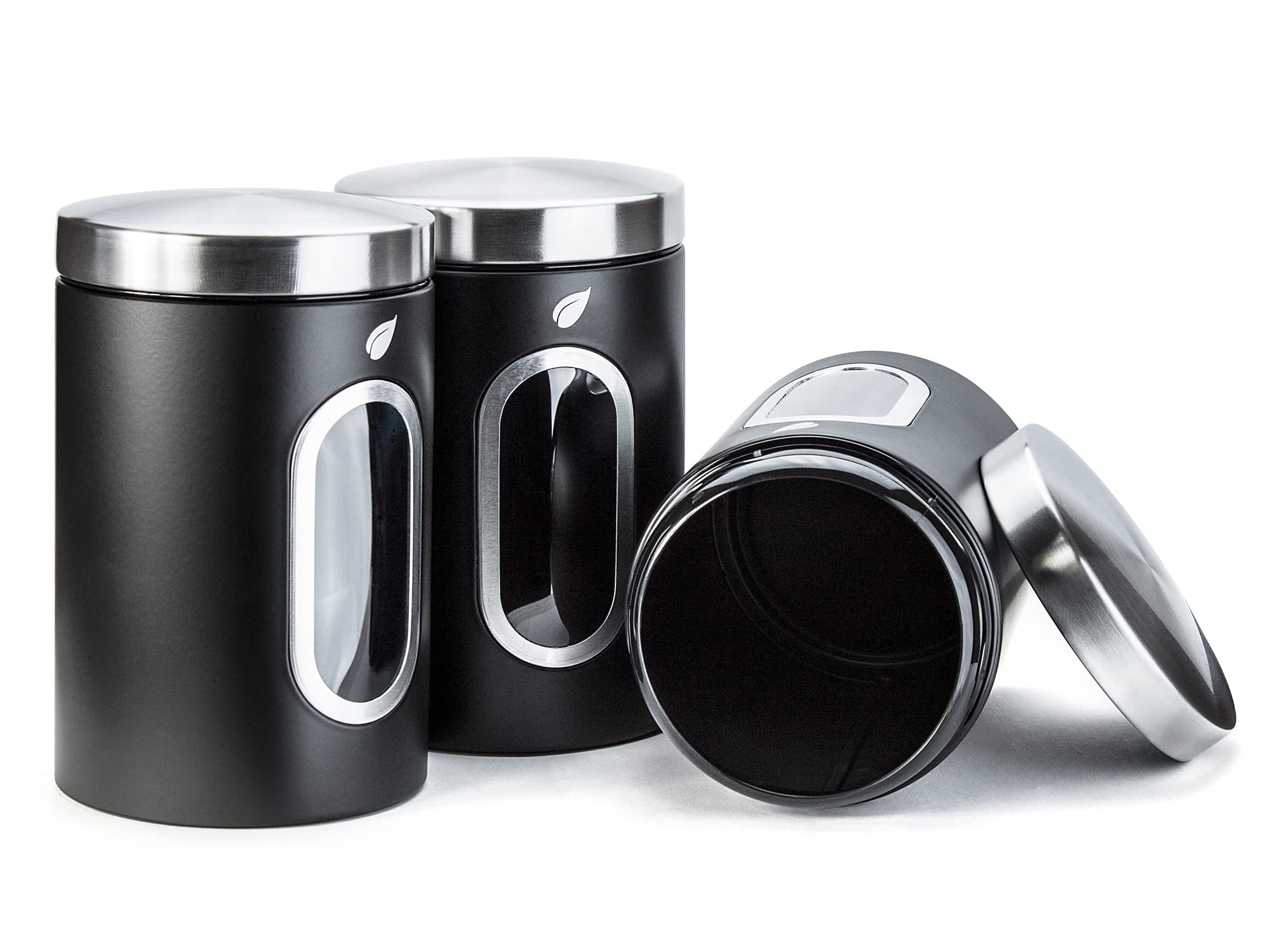 Modern Kitchen Canister Set of 3 - Airtight Food Storage for Baking & Spices | Wedding Gift Idea