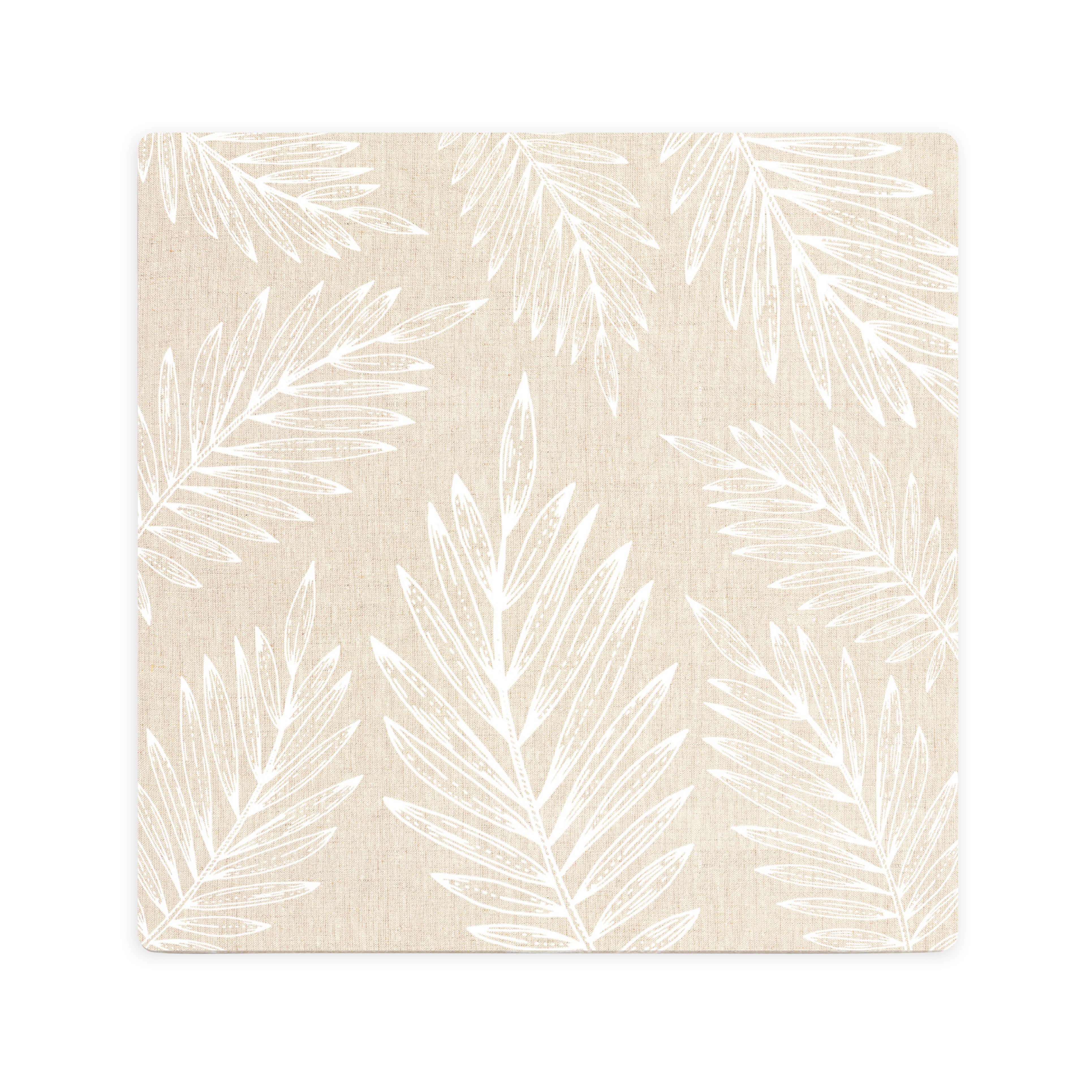 Splosh Tranquil Ceramic Coaster Set - Beige Leaf Design for Home & Office - Perfect for Coffee Tables, Desks, and Dining Tables