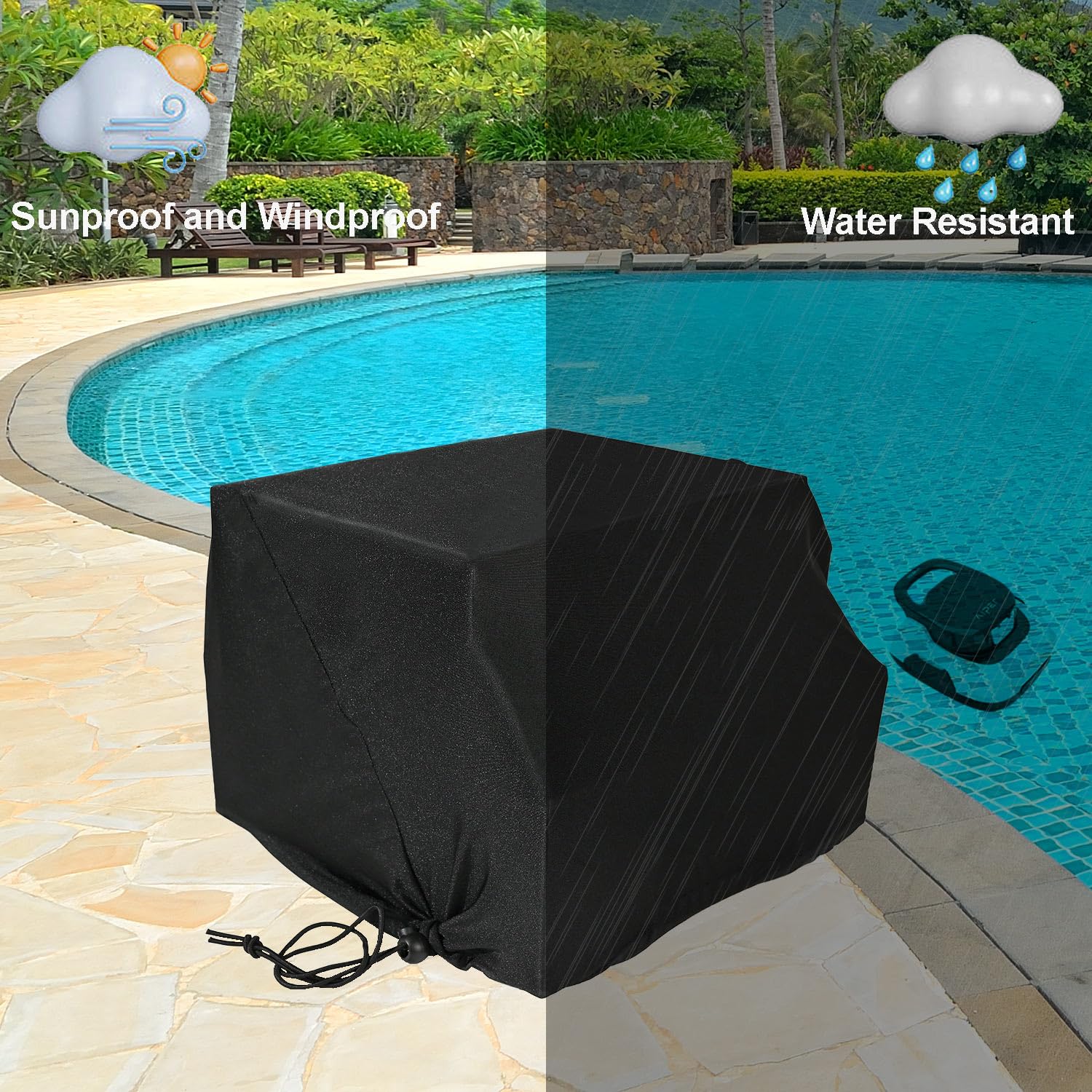 **AIPER Scuba SE/S1/Seagull SE Robotic Pool Cleaner Cover - Dustproof, Waterproof, UV & Wind Resistant Protective Case for Pool Vacuum - Perfect for Outdoor Storage & Travel**