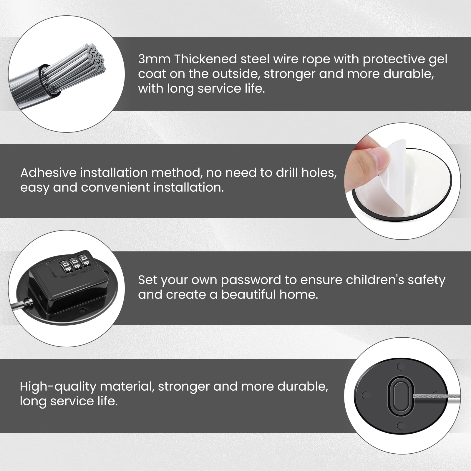 Child Safety Refrigerator Lock - No Drill Baby Proofing for Kitchen, Freezer, Cabinets & Drawers - Tool-Free Installation (Black, 1 Pack) - Perfect for Homes with Toddlers & Pet Safety