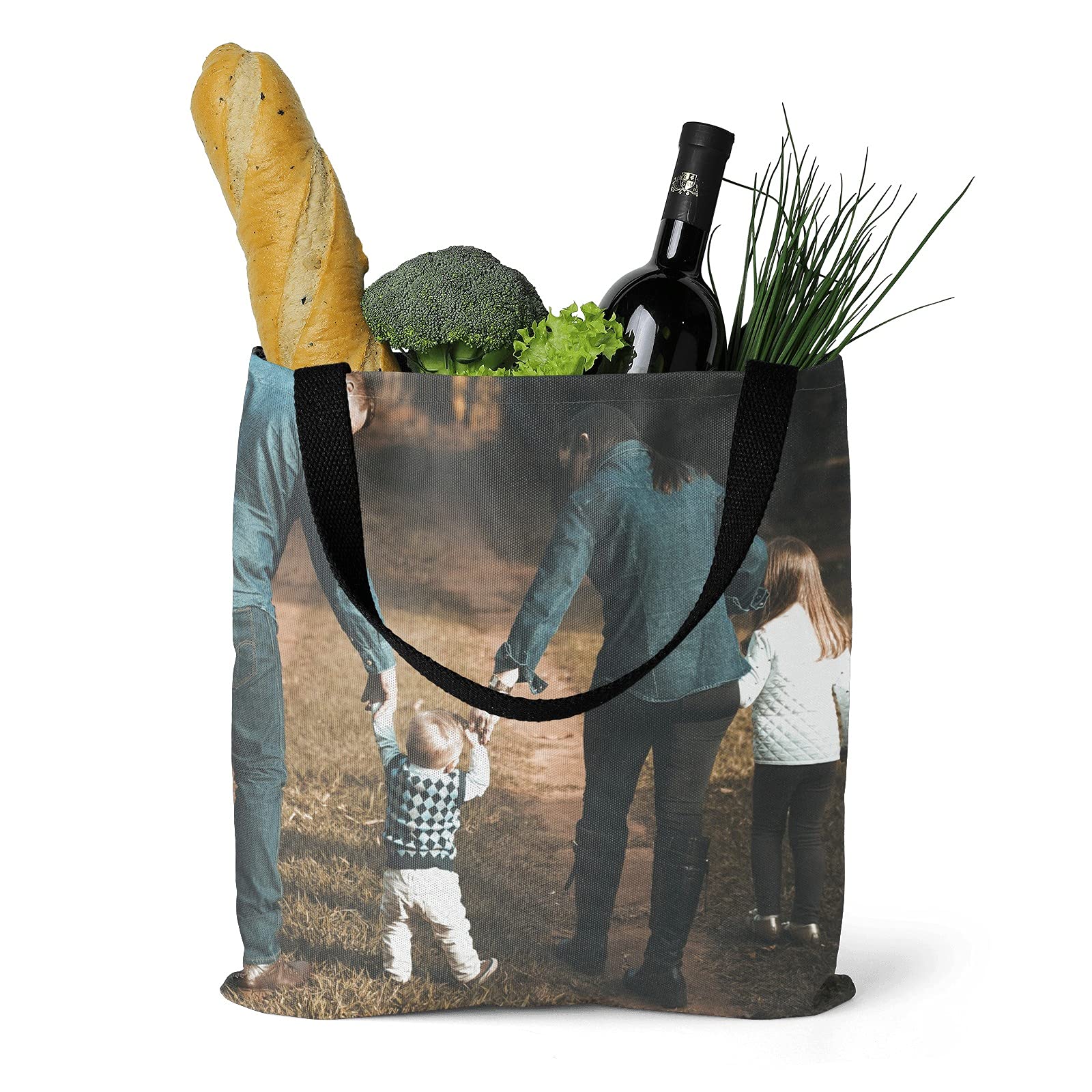 Custom Personalized Tote Bags with Text & Photos - Add Your Own Image - Perfect for Shopping, Beach Trips & Promotional Events