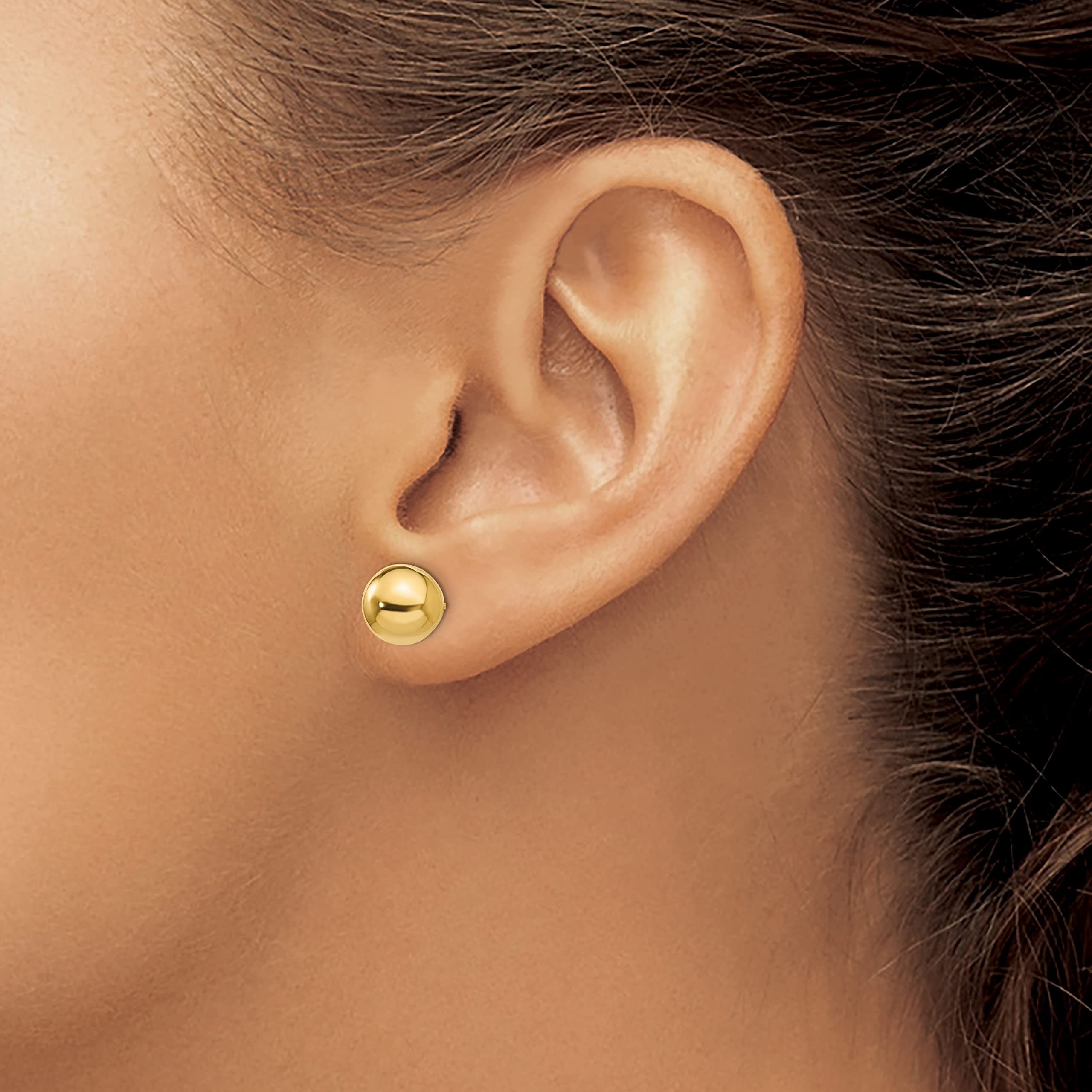 14K Solid Yellow Gold 8mm Ball Stud Earrings for Women - Hypoallergenic Luxury Jewelry Gift for Her - Perfect for Everyday Wear, Parties & Special Occasions