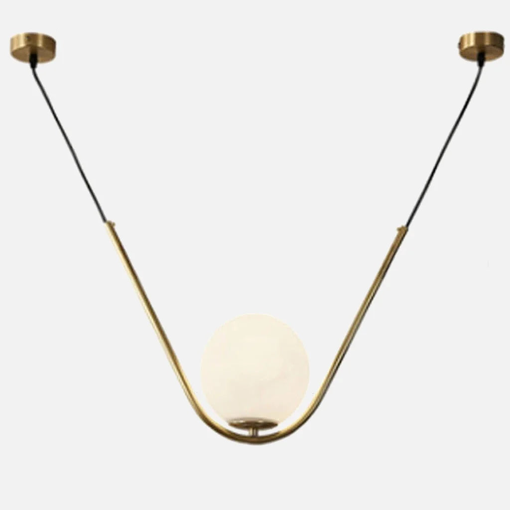 Elegant Harmony Glass and Brass Pendant Light - Vintage Industrial Chandelier for Dining Room, Kitchen Island, or Bedroom Lighting